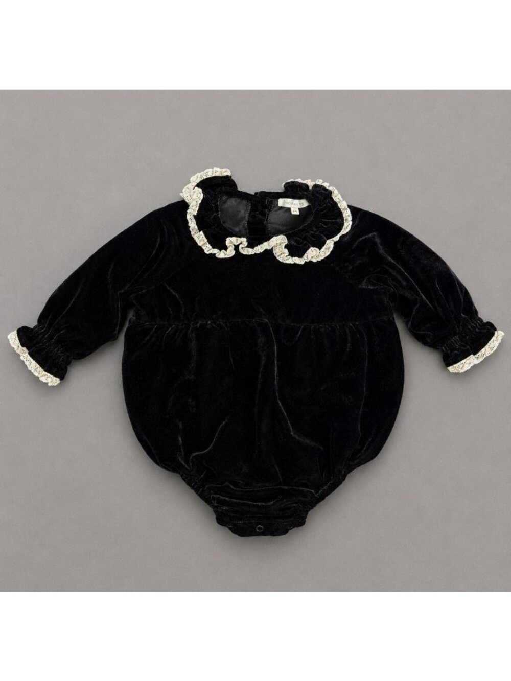 NORALEE Baby Girl 18M Black Velour Adeline One-Piece Romper